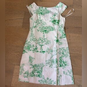 Lilly Pulitzer Green and White Scenic Mini Dress 0